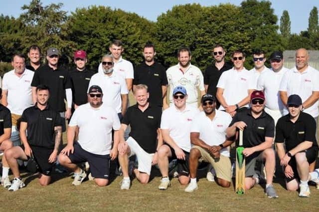 The Karcher UK and Norbar teams, whose cricket match raised hundreds of pounds for BYHP. Picture by Philip Brodey