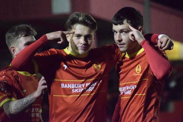 Jack Stevens and Henry Landers urge fans to support Banbury Utd this Saturday at 3pm at Spencer Stadium