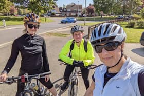 The Hawkins Group team members, Marta Hloušek-Nagle, Heidi Malcom-Day and Natalie Lella train in preparation for the Banbury Triathlon as a fundraising challenge in aid of Katharine House Hospice (Photo from The Hawkins Group)