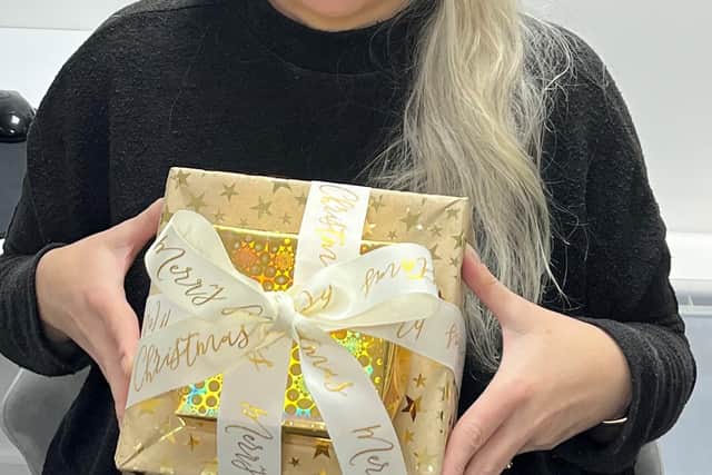 Tania Humphrey who has set up a gift wrapping business in time for Christmas