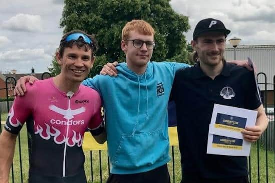 The top three finishers in Banbury Star's annual men's road race