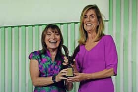 Lorraine Kelly presents the Woman of the Year award to Sarah Burrows of Children Heard and Seen