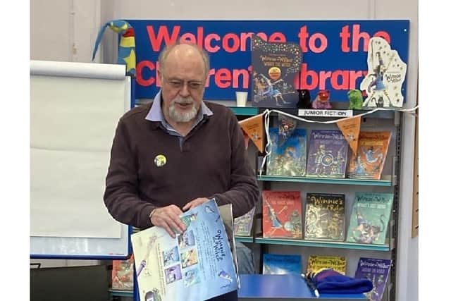 The illustrator of the best-selling Winnie & Wilbur series Korky Paul hosted an interactive reading session at Banbury Library.