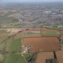 An aerial view of the site of Wykham Park Farm, off Bloxham Road to the south of the town.