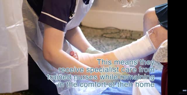 A still from an Oxford Health NHS FT video showing the work of trained nurses working with patients in patients' homes