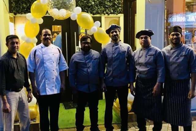 Chef Santosh and his team outside Salkaara in Bridge Street, Banbury