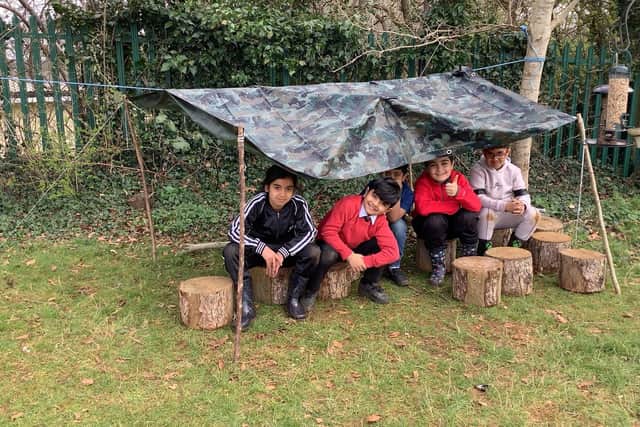 Pupils from Orchard Fields Community School take part in Forest School activities (submitted photo)