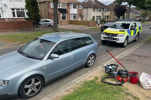 Police stopped the car in Banbury, today, Tuesday, July 5