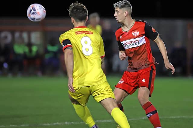Action from Banbury's 0-0 draw at Kettering Town on Tuesday night