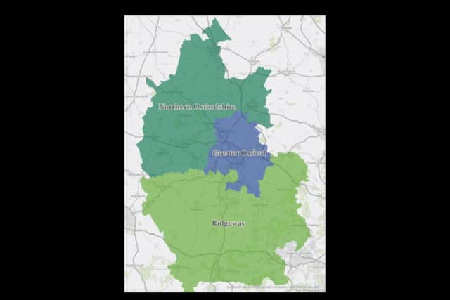 The new Greater Oxford, North Oxfordshire and Ridgeway councils will take over all powers split between the current authorities.