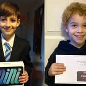Jerzy Kozlowicz with his iPad mini Ethan Darcey with his £50 gift card for The Light.