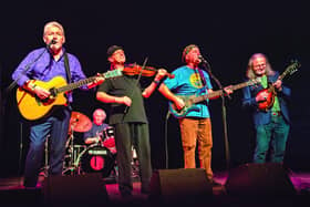 Fairport Convention - L to R: Simon Nicol; Gerry Conway; Ric Sanders; Dave Pegg; Chris Leslie. Picture by David Jackson