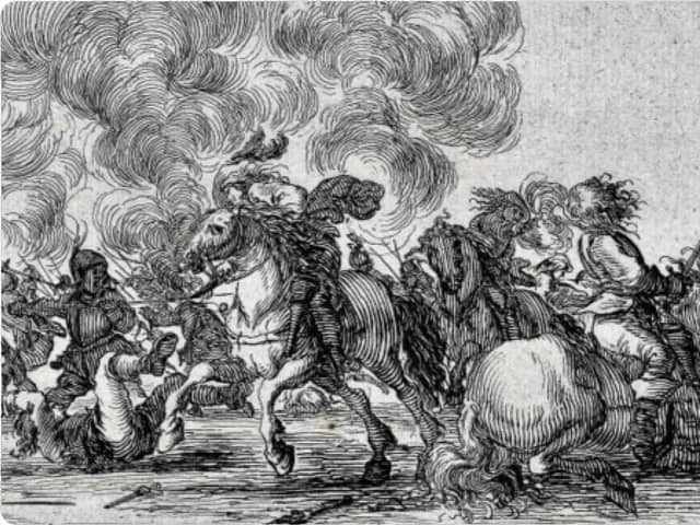 An engraving of an image from he Battle of Middleton Cheney, the subject of the Banbury Historical Society's next talk