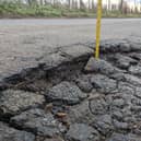 The damaged road edging near Middleton Cheney that caused two instant punctures