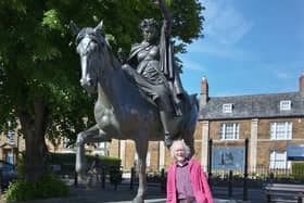 Steve Kilsby is pictured by a famous Banbury landmark, the Fine Lady on her White Horse