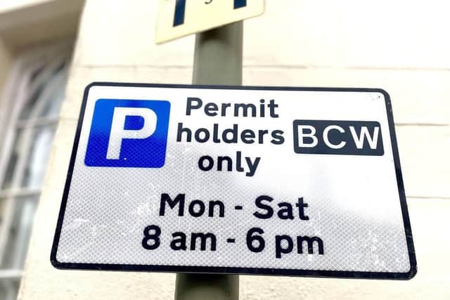 Another of the new signs informing motorists of recent restrictions to parking in Banbury town centre