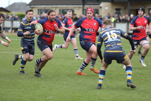 Matt Goode scored two tries for Banbury in their win over Trowbridge which secured promotion Picture by Andrew Condie