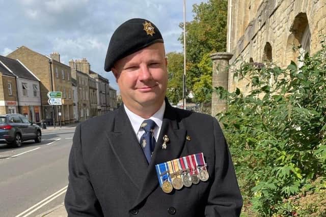Tjark Andrews, former RAF corporal, who will be standard-bearer for the Chipping Norton Royal British Legion at the Queen's funeral on Monday