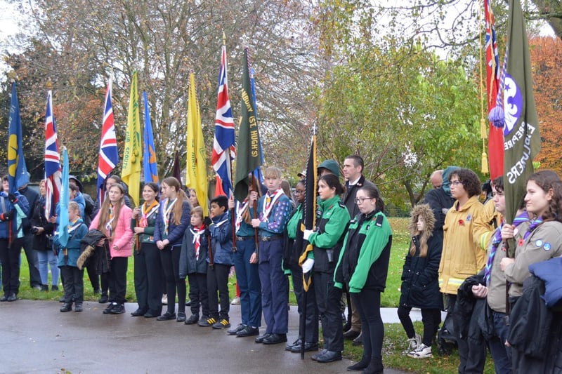 Many youth groups were represented at the wreath-laying ceremony.