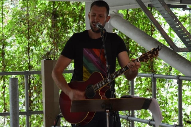 Paul Acreman was one of the talented musicians entertaining visitors in the Underground Market at Lidl's car park.