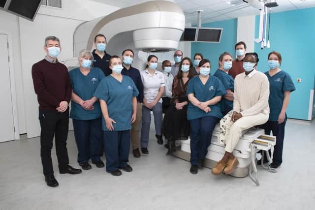 The team responsible for the installation, testing and operation of the new, state-of-the-art radiotherapy machine at the Churchill Hospital