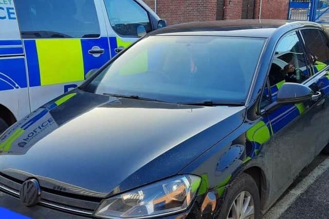 The car, seized by police after being seen driving at speed in Banbury High Street