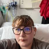 Robyn Herbert, pictured this week in her bed at the Horton General Hospital