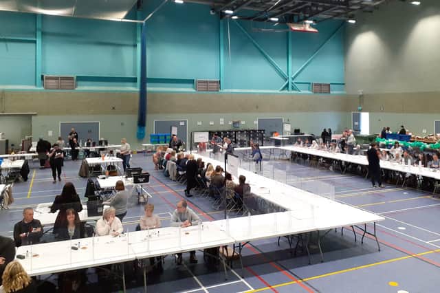 The count for Cherwell District Council elections was held at Spiceball Leisure Centre (photo from Cherwell District Council Tweet)