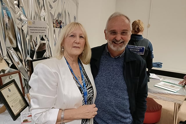 Centre founder and manager Jill Edge with friend of the centre John Tasker.