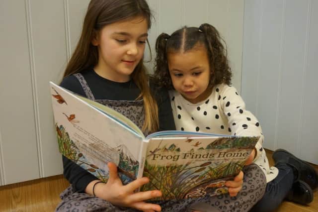 Florence and Faith enjoy Frog Finds Home at a recent workshop