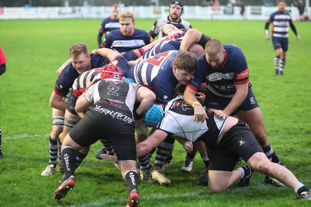 Action from Banbury Bulls' defeat at Royal Wootton Bassett. Picture by Andrew Condie