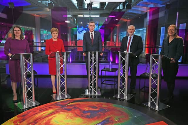 (Left to right) Liberal Democrat leader Jo Swinson, SNP leader Nicola Sturgeon, Plaid Cymru leader Adam Price, Labour Party leader Jeremy Corbyn and Green Party Co-Leader Sian Berry, before the start of the Channel 4 News' General Election climate debate (Photo: Kirsty O'Connor - WPA Pool/Getty Images)