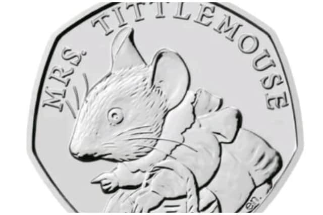 A rare Beatrix Potter 50p coin depicting an image of Mrs Tittlemouse has recently sold on eBay for £430 (Photo: eBay)