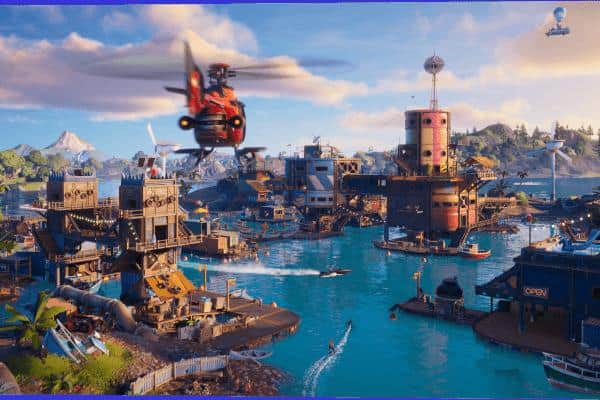 Fortnite’s map is now a watery paradise (Image: Epic Games)