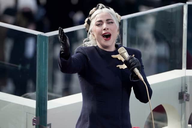 Lady Gaga performs the National Anthem during the 59th Presidential Inauguration for President-elect Joe Biden and Vice President-elect Kamala Harris in January 2021 (Photo: Greg Nash - Pool/Getty Images)