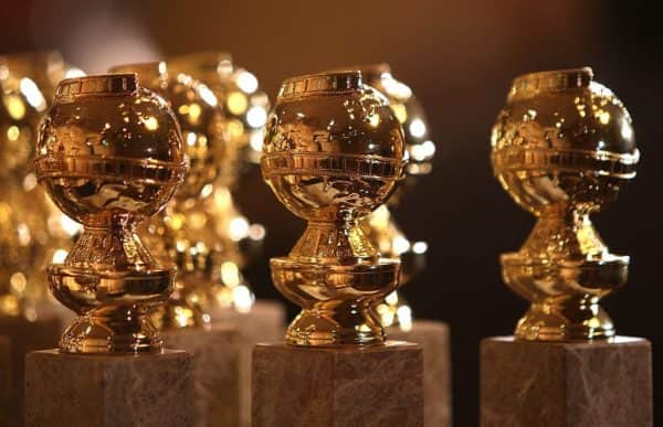 The Golden Globe statuettes on display at the Beverly Hilton Hotel (Photo: Frazer Harrison/Getty Images)