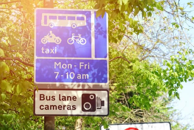 Bus lanes are marked on the road surface and by signs at their starting point (Photo: Shutterstock)
