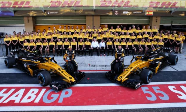 Carlos Sainz and Nico Hulkenberg with the Renault Sport F1 Team in 
Abu Dhabi