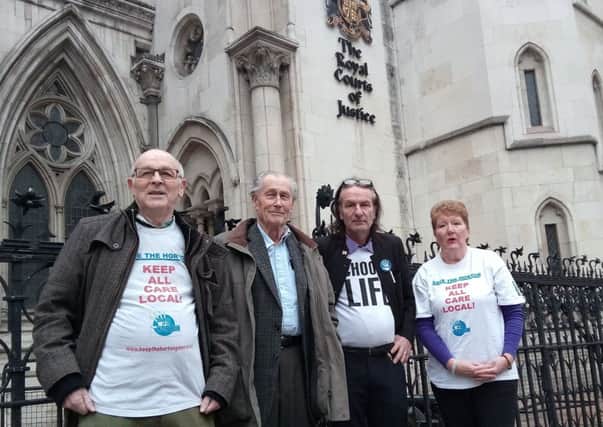 The Keep the Horton General Legal team outside the court before this week's hearing began: Peter McLoughlin, Dr Peter Fisher, Keith Strangwood and Charlotte Bird NNL-170812-173746001