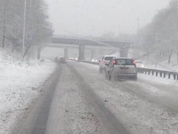 Snow on Peterborough's Parkways today.  Photo: Shujah Saklain