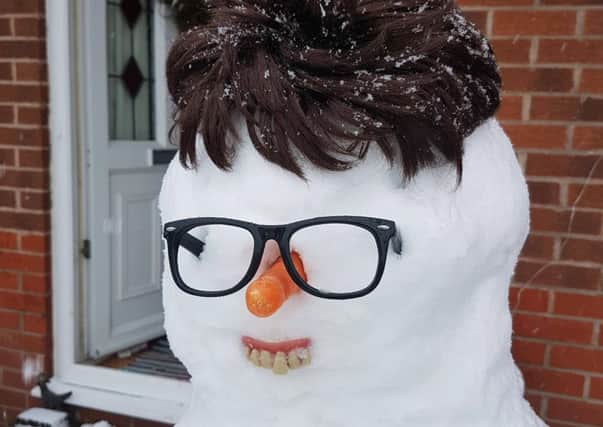 An Austin Powers-inspired snowman from Tony Dedman NNL-171112-100936001