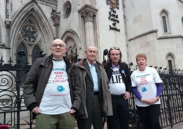 The Keep the Horton General Legal team outside the court before this week's hearing began: Peter McLoughlin, Dr Peter Fisher, Keith Strangwood and Charlotte Bird NNL-170812-173746001