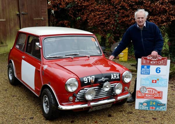 Patrick Walker, from Fenny Compton, with his Mini Cooper rally car which raced in versions of the Monte Carlo Rally 17 times. NNL-171219-145648009