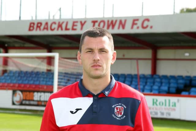 Aaron Williams hit his 23rd goal of the season for Brackley Town against Sutton United