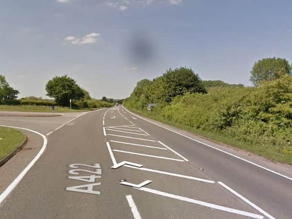 The accident happened near the Hinton-in-the-Hedges turn on the A422