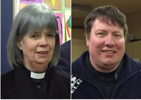 New Chenderit Benefice assistant priest Carolyn Oley (left) with new rector Nicholas Leggett NNL-180214-153714001