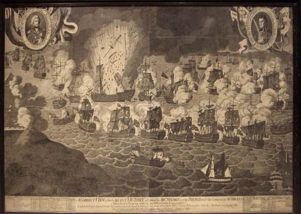 A very rare engraving depicting Nelsons victory at the Battle of the Nile. This double-faced plate commemorates the destruction of the French flagship, lOrient and Nelsons subsequent elevation to Lord, First Baron of the Nile. Collector Stephen Walters is selling it at auction in Steeple Aston. NNL-180313-131922001