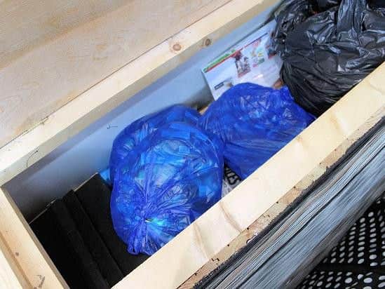 The tobacco was kept in plastic bags concealed in a bench. Photo: HMRC