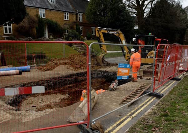 Oxford Road, Banbury, closed for repairs to a a burst water pipe. NNL-180320-123609009