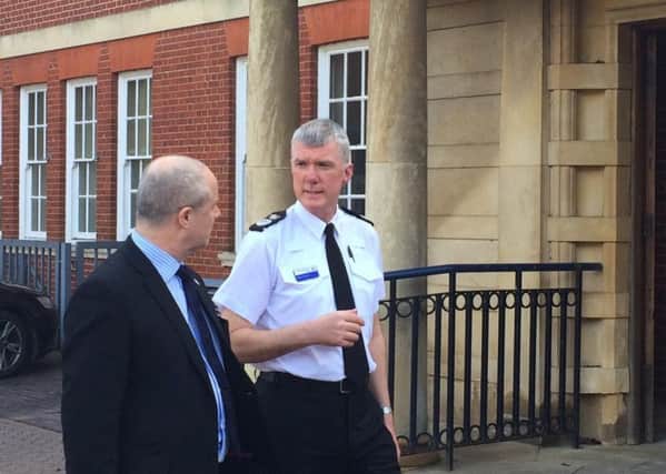 Chief Constable Simon Edens, right, with PCC Stephen Mold.